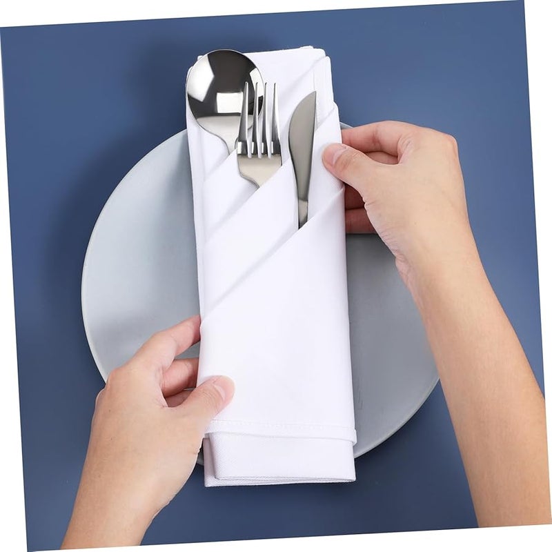 ياردوي 5 قطع مناديل عشاء قطنية بيضاء سميكة عالية الامتصاص لحفلات الزفاف - Image 5